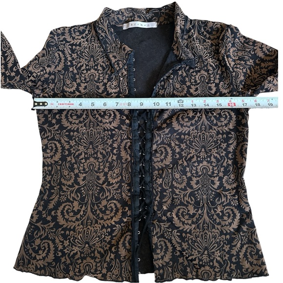 KISMET Vintage Y2K Lace-Up Gothic Boho Mesh Baroque Corset Style Top | Small - Picture 6 of 6